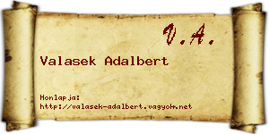 Valasek Adalbert névjegykártya